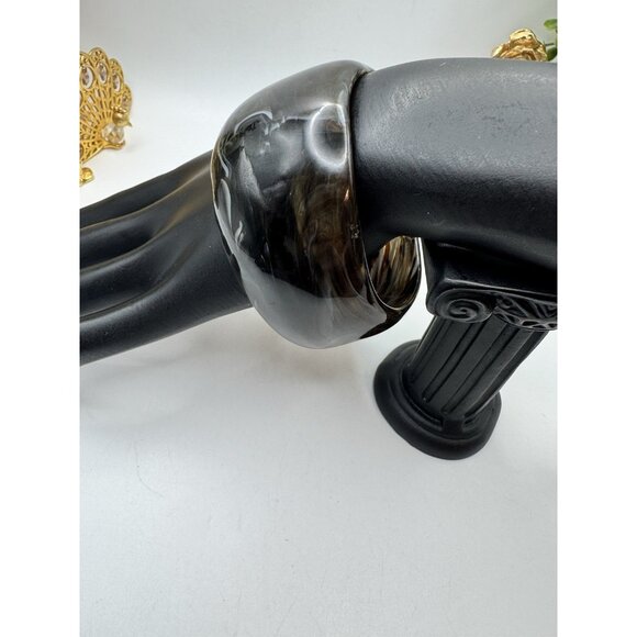 Bracelet Vintage Geometric Chunky Resin Acrylic Irregular Bangle Brown - Picture 4 of 9